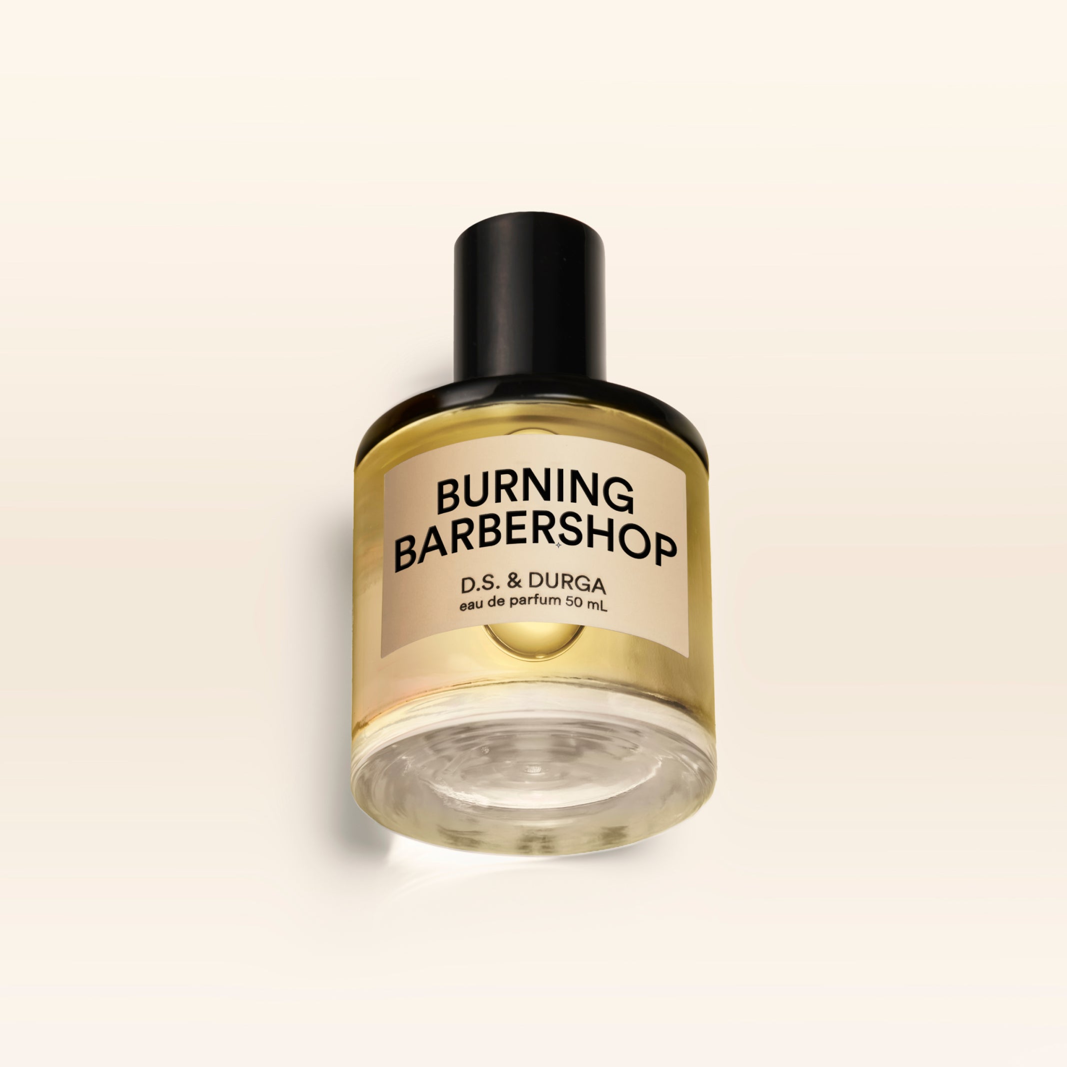 A 50 mL bottle of Burning Barbershop perfume.