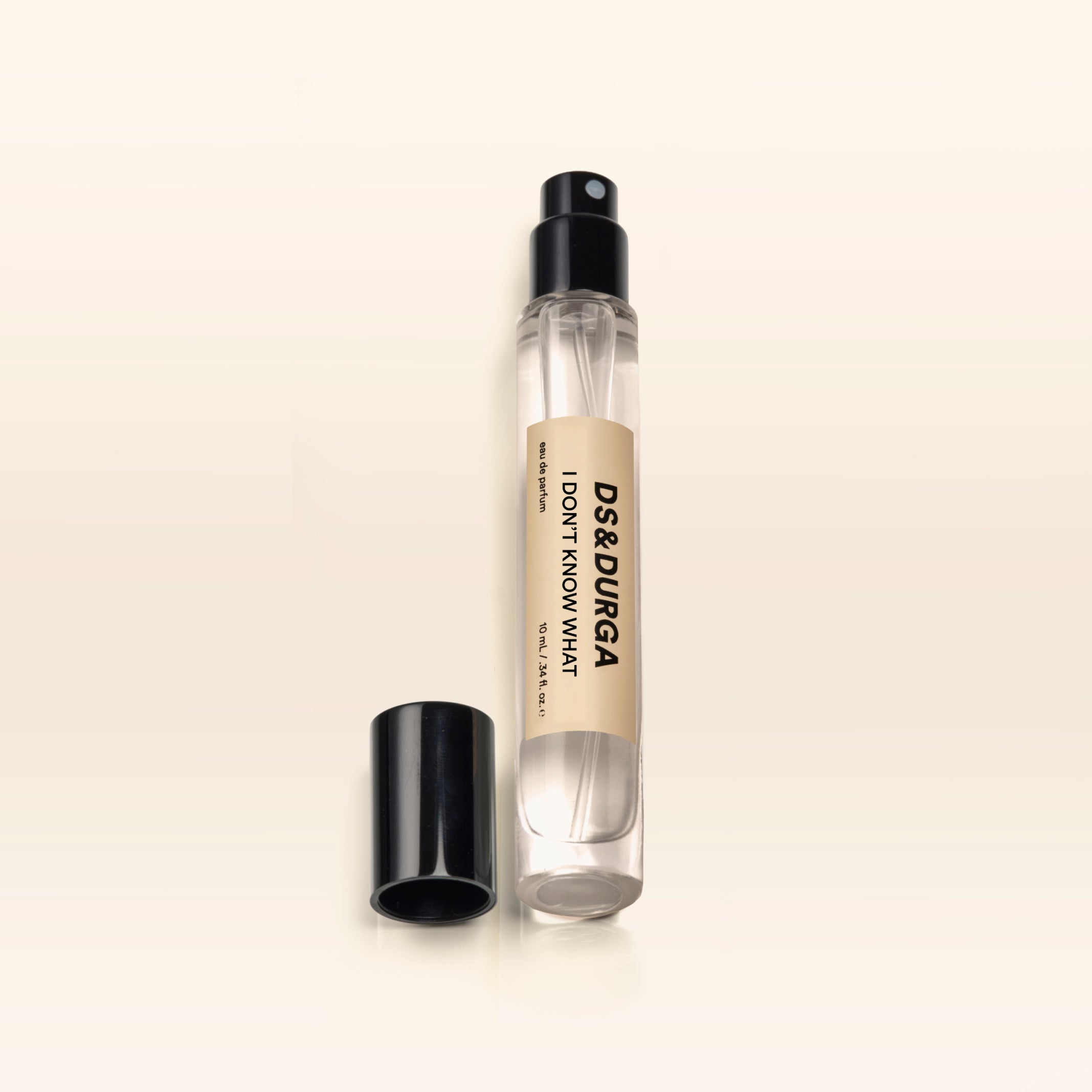 A travel-size bottle of I Don't Know What perfume