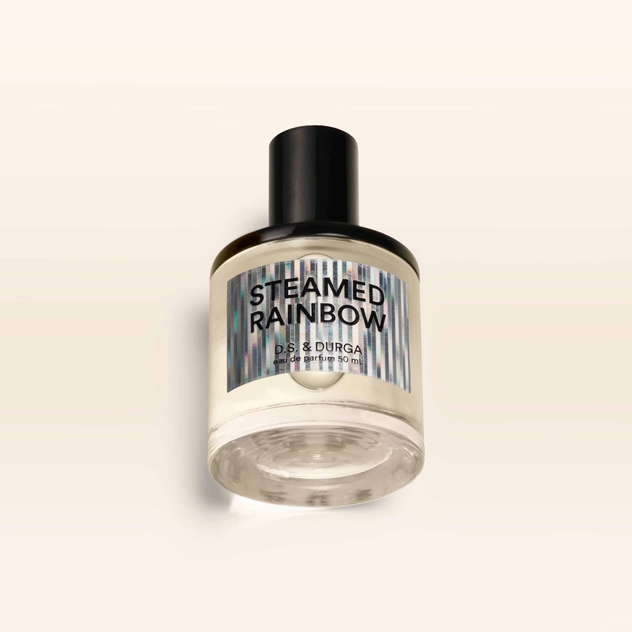 A bottle of Steamed Rainbow perfume